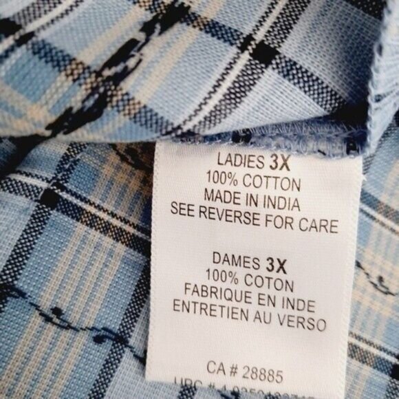 PENMANS Button Down Plaid Check Shirt Blue PLUS Sz 3X - Picture 10 of 10